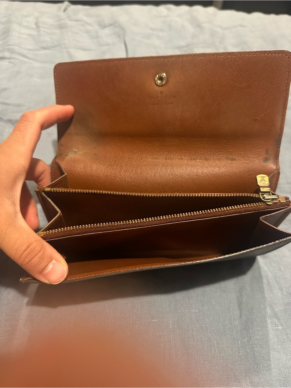 Vintage Louis Vuitton Monogram Canvas Brown & Gold Continental Wallet - Picture 4 of 14